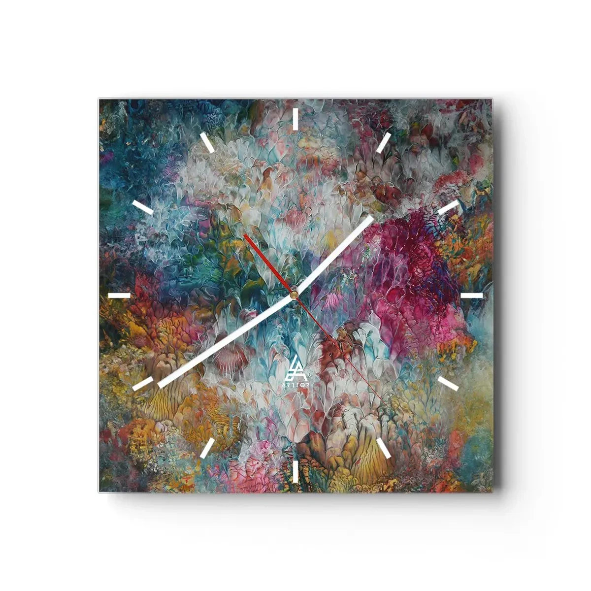 Zegar ścienny - W pełnym rozkwicie - 40x40 cm