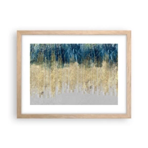 Plakat w ramie jasny dąb - Wyzłocona granica - 40x30 cm