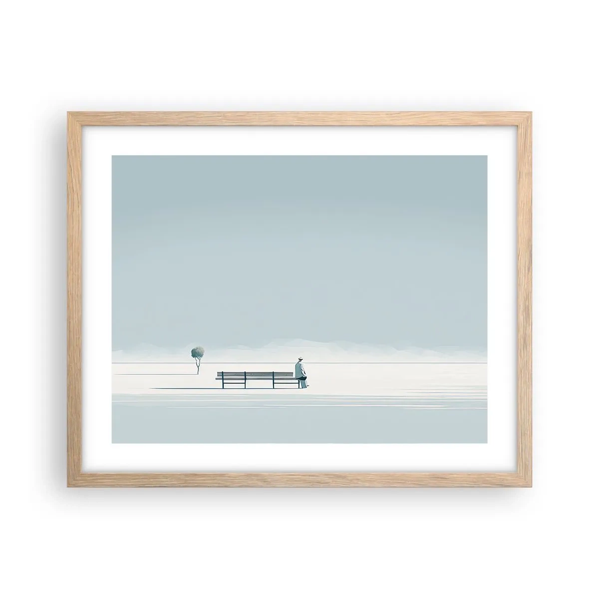 Plakat w ramie jasny dąb - Tak, czekam. - 50x40 cm