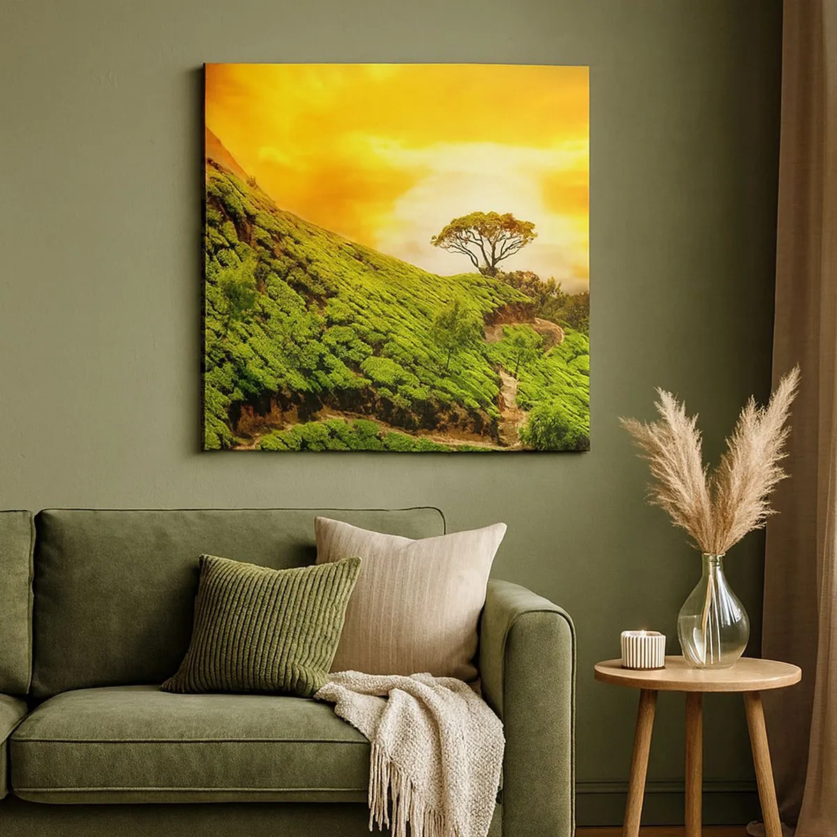 Obraz na płótnie - Krętą ścieżką, zielonym zboczem - 30x30 cm