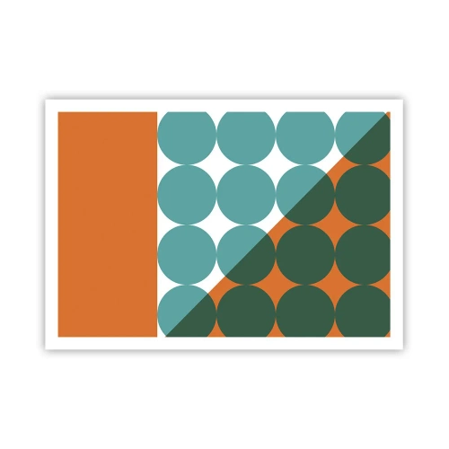 Plakat - Geometryczne wzory w kontrastowych kolorach - 100x70cm - W górę i na skos - Nowoczesna dekoracja ścienna do salonu i sypialni ARTTOR