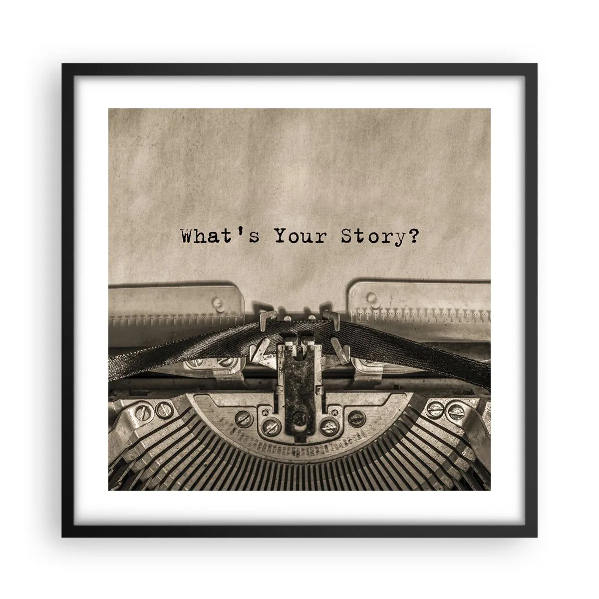 Plakat w czarnej ramie - Opowiedz mi - 50x50 cm