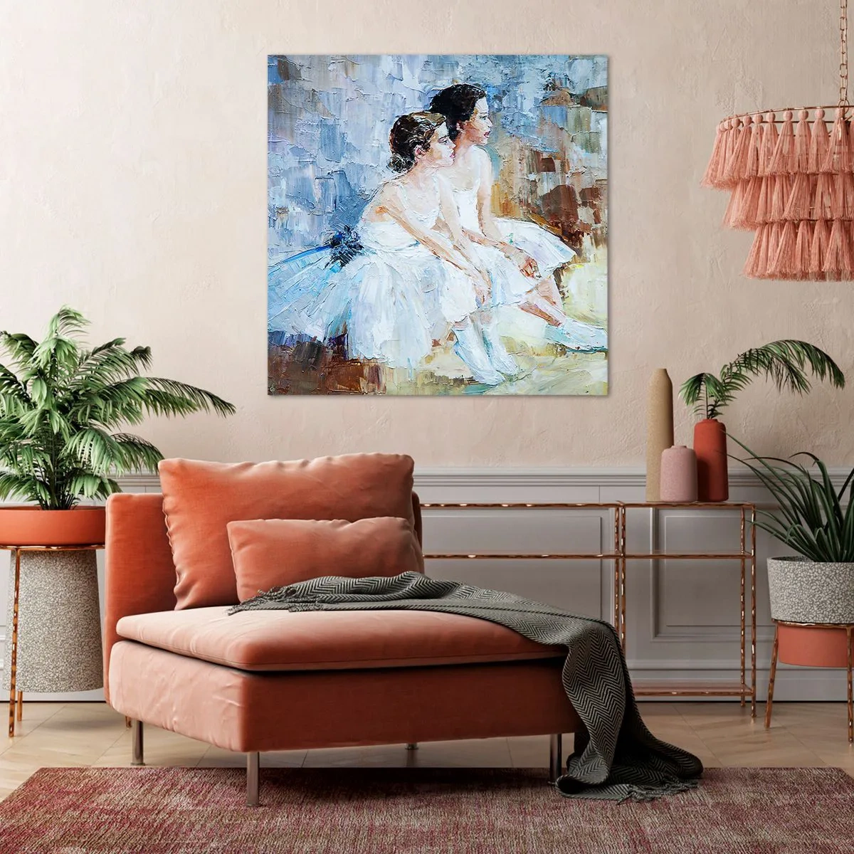 Obraz na płótnie - Odpoczynek młodych łabędzi - 60x60 cm