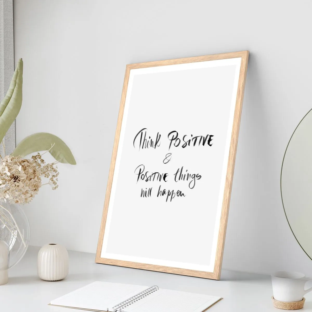 Plakat w ramie jasny dąb - Jak żyć? - 61x91 cm