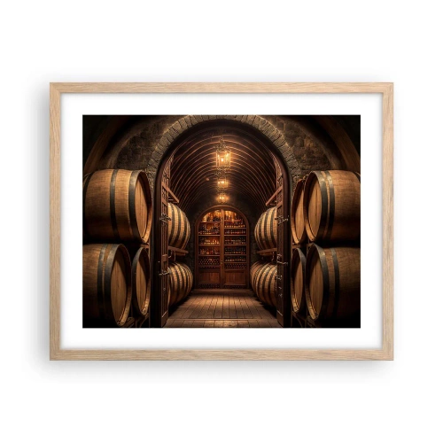 Plakat w ramie jasny dąb - Klimatyczna piwnica - 50x40 cm