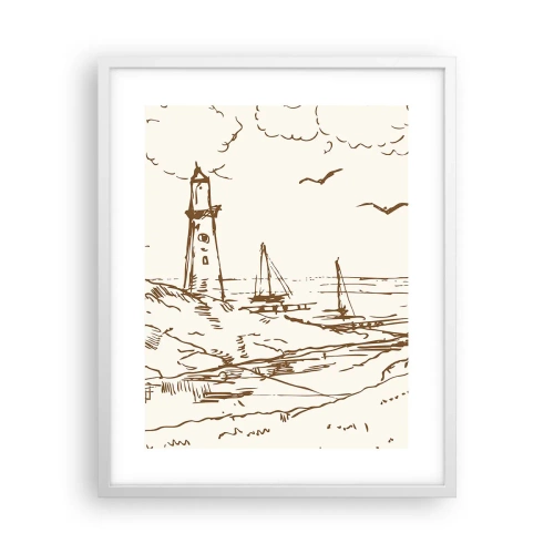 Plakat w białej ramie - Zarys wspomnienia lata - 40x50 cm