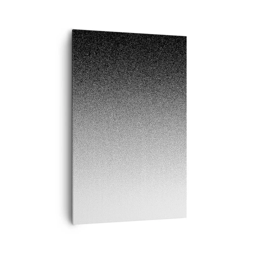 Obraz na płótnie - Minimalistyczny gradient czerni i bieli w punkcie - 80x120cm - W stronę światła - Nowoczesna dekoracja ścienna do salonu i sypialni ARTTOR