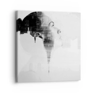 Obraz na płótnie - Po dwóch stronach szyby - 30x30 cm