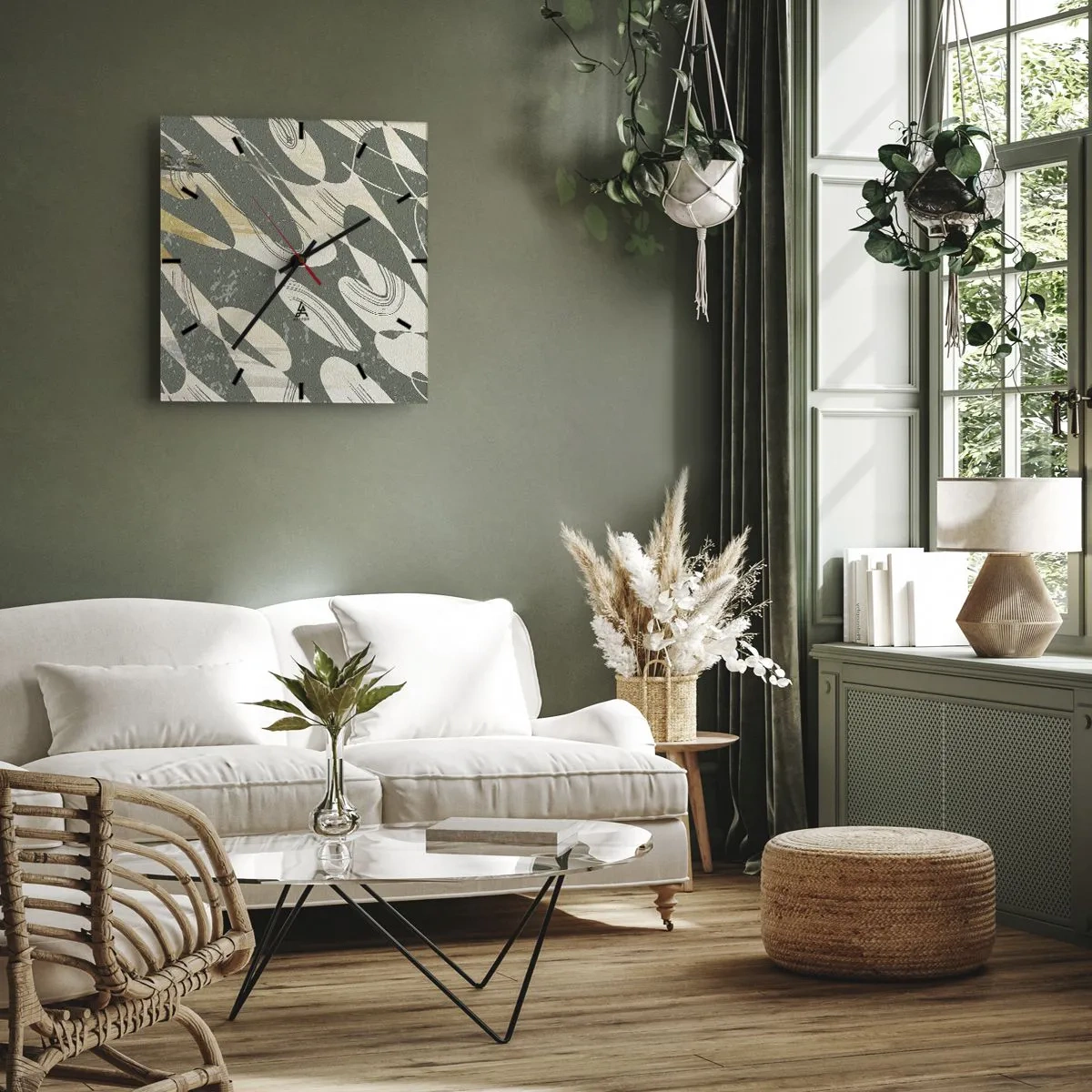 Zegar ścienny - Abstrakcja zrytmizowana - 40x40 cm