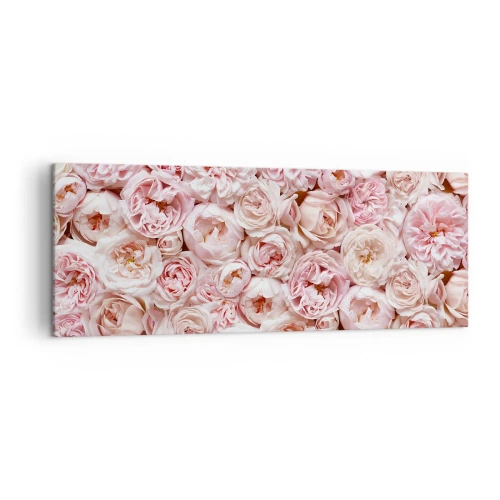 Obraz na płótnie - Delikatne róże w odcieniach różu na całej powierzchni - 140x50cm - Usłane różami - Nowoczesna dekoracja ścienna do salonu i sypialni ARTTOR