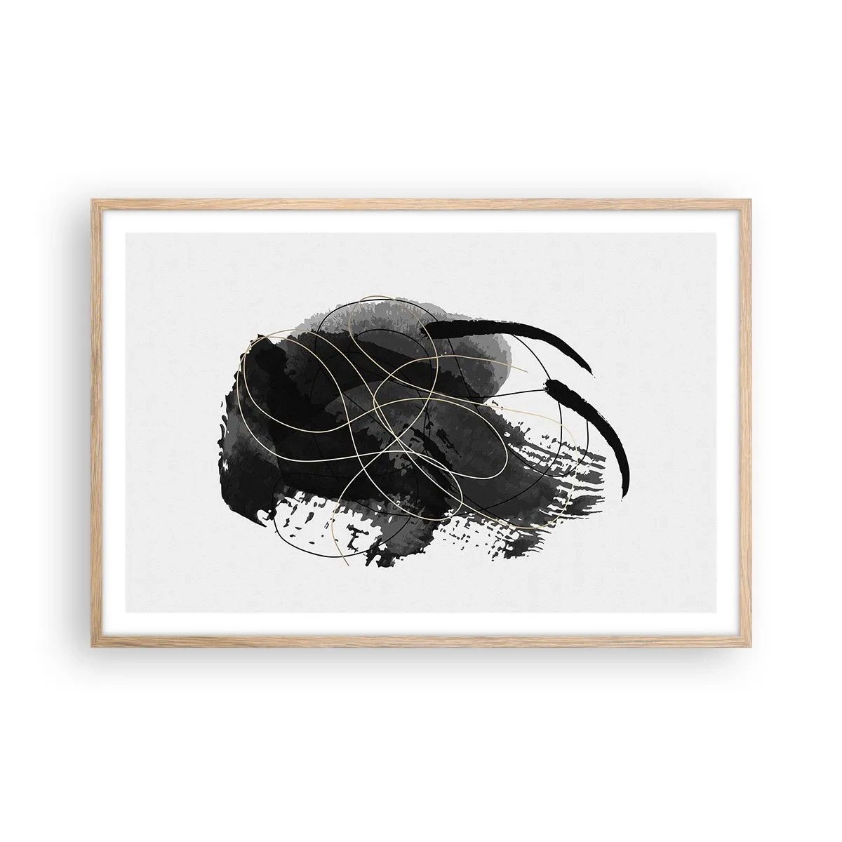 Plakat w ramie jasny dąb - Wysnute z czerni - 91x61 cm