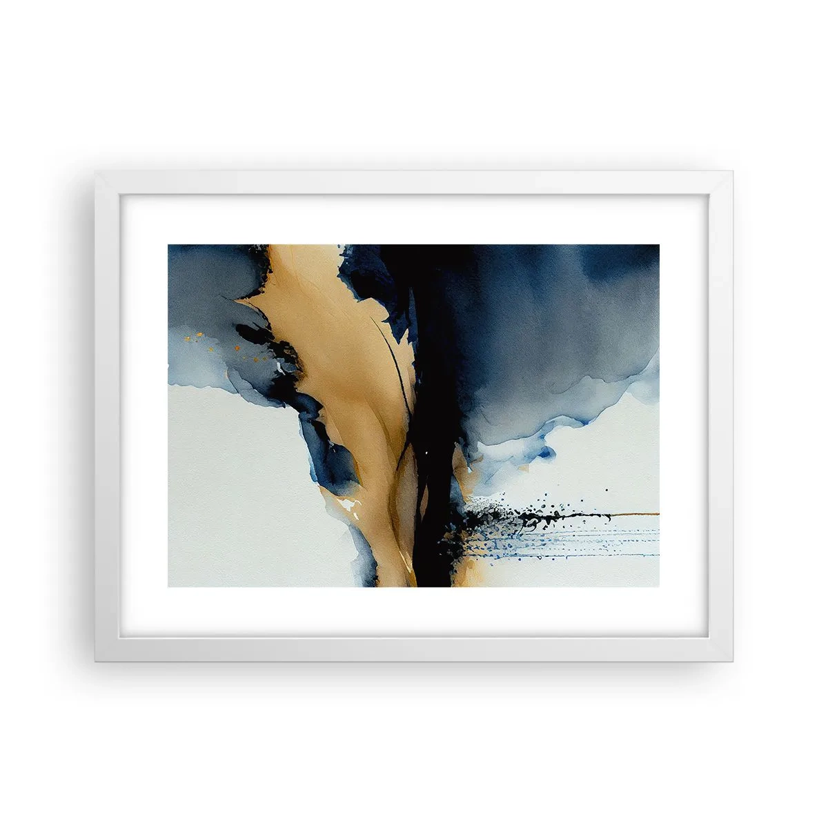 Plakat w białej ramie - Za zasłoną - 40x30 cm