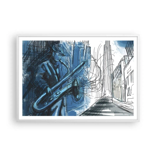 Plakat w białej ramie - Miejska rapsodia - 100x70 cm