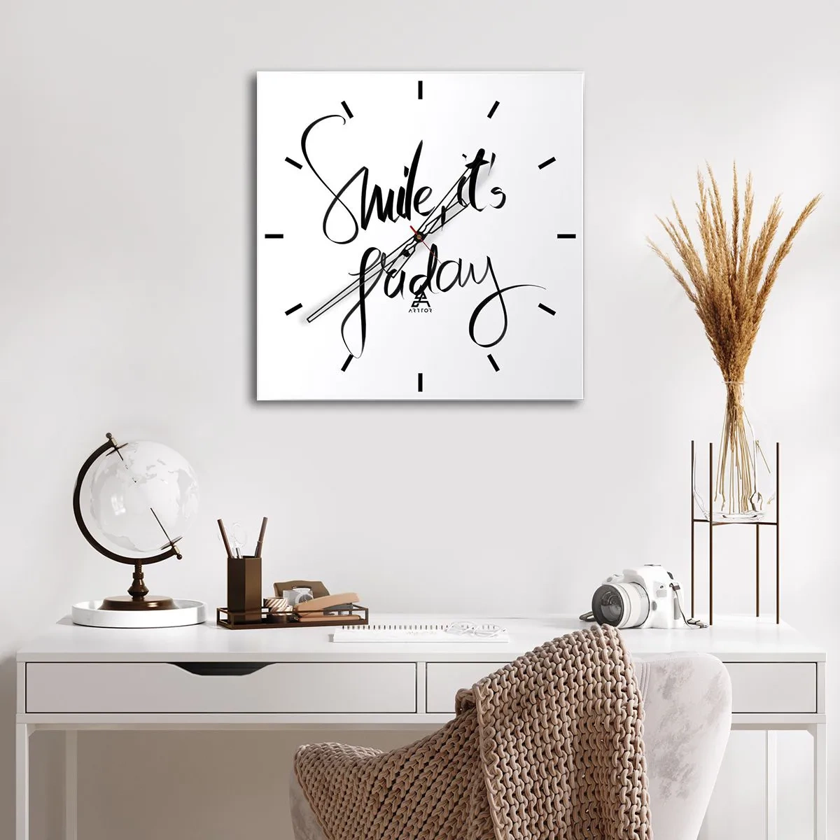 Zegar ścienny - Prawdziwa radość - 40x40 cm