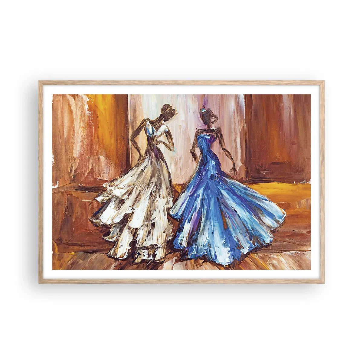 Plakat w ramie jasny dąb - Wdzięczny duet - 100x70 cm