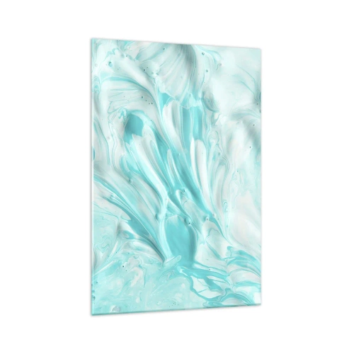 Obraz na szkle - Abstrakcyjny motyw w pastelowych odcieniach błękitu i bieli - 70x100cm - Na zawsze razem - Nowoczesna dekoracja ścienna do salonu i sypialni ARTTOR
