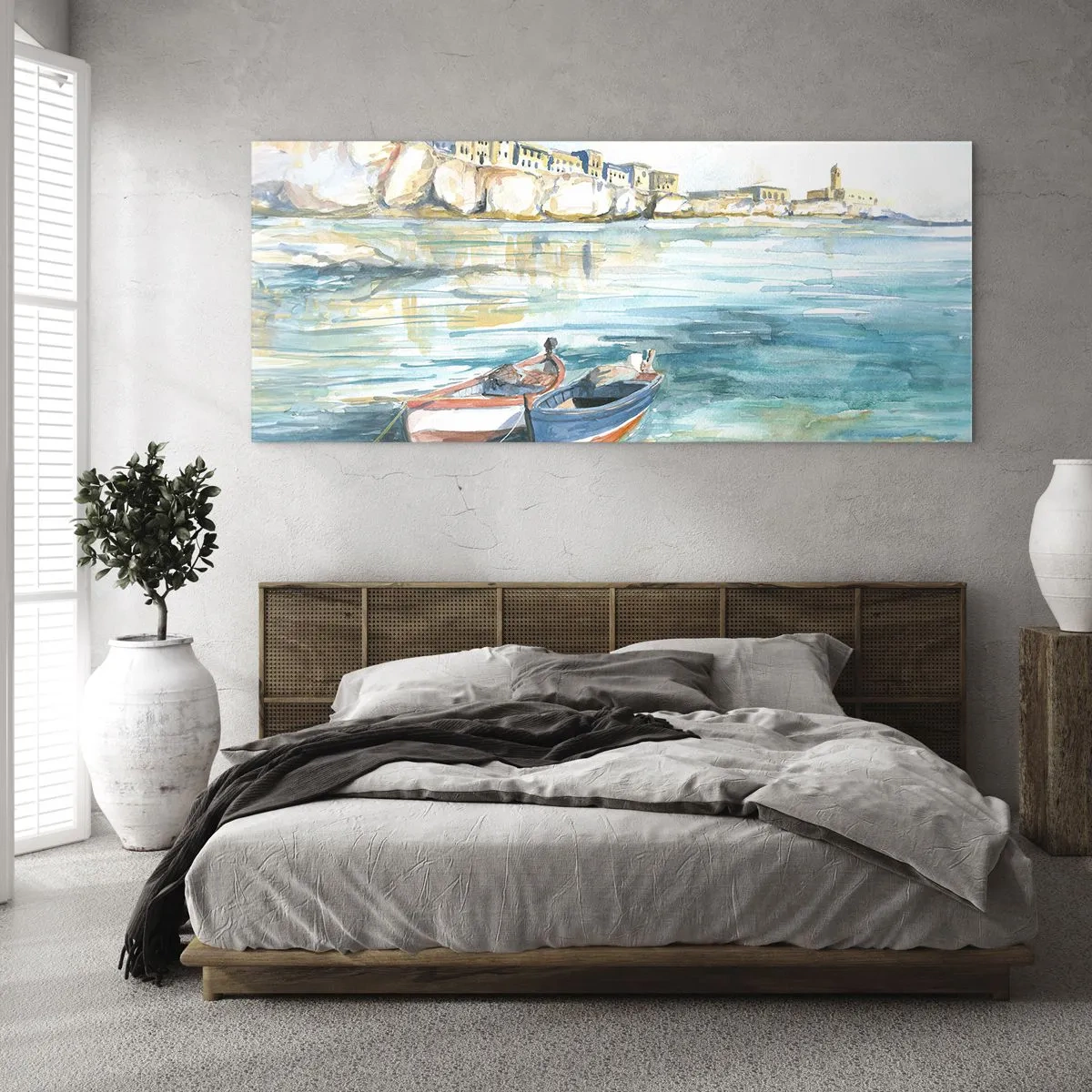 Obraz na szkle - Pejzaż w lazurze - 90x30 cm