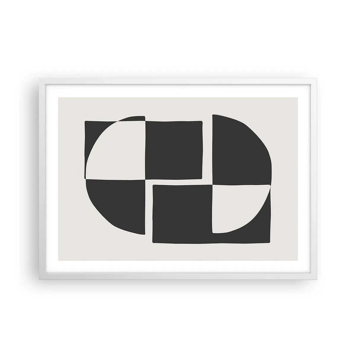 Plakat w białej ramie - Antyteza – synteza - 70x50 cm