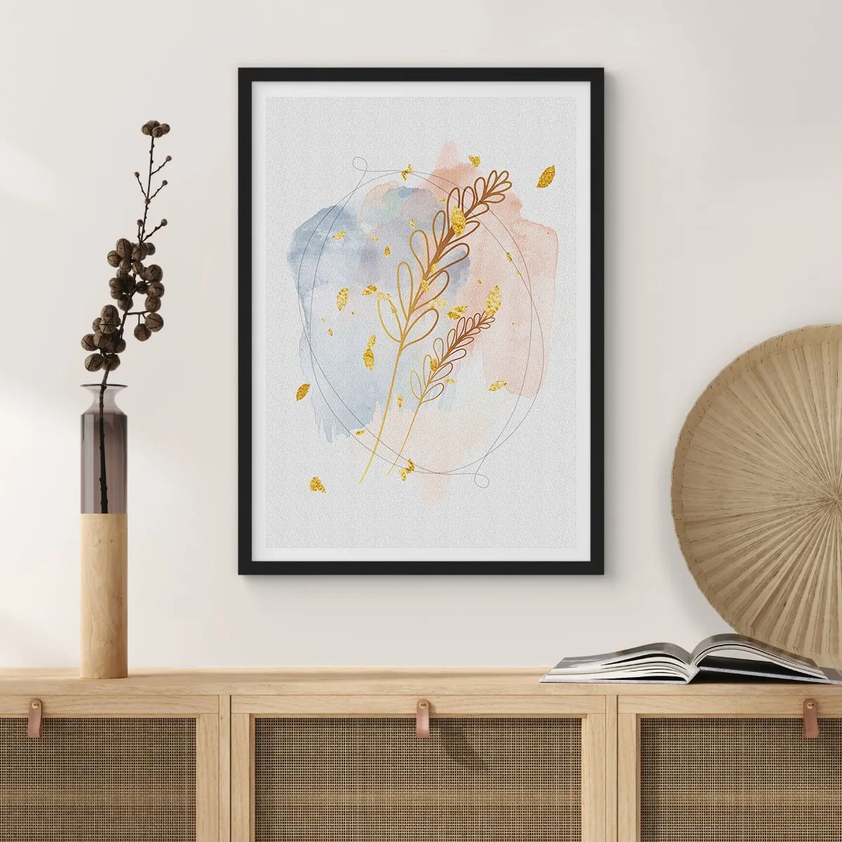 Plakat w czarnej ramie - Złoty podmuch - 70x100 cm