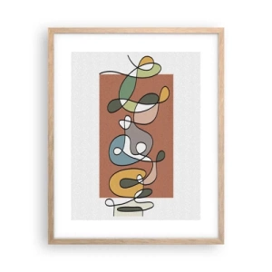 Plakat w ramie jasny dąb - Abstrakcja: kolorowy pląs - 40x50 cm