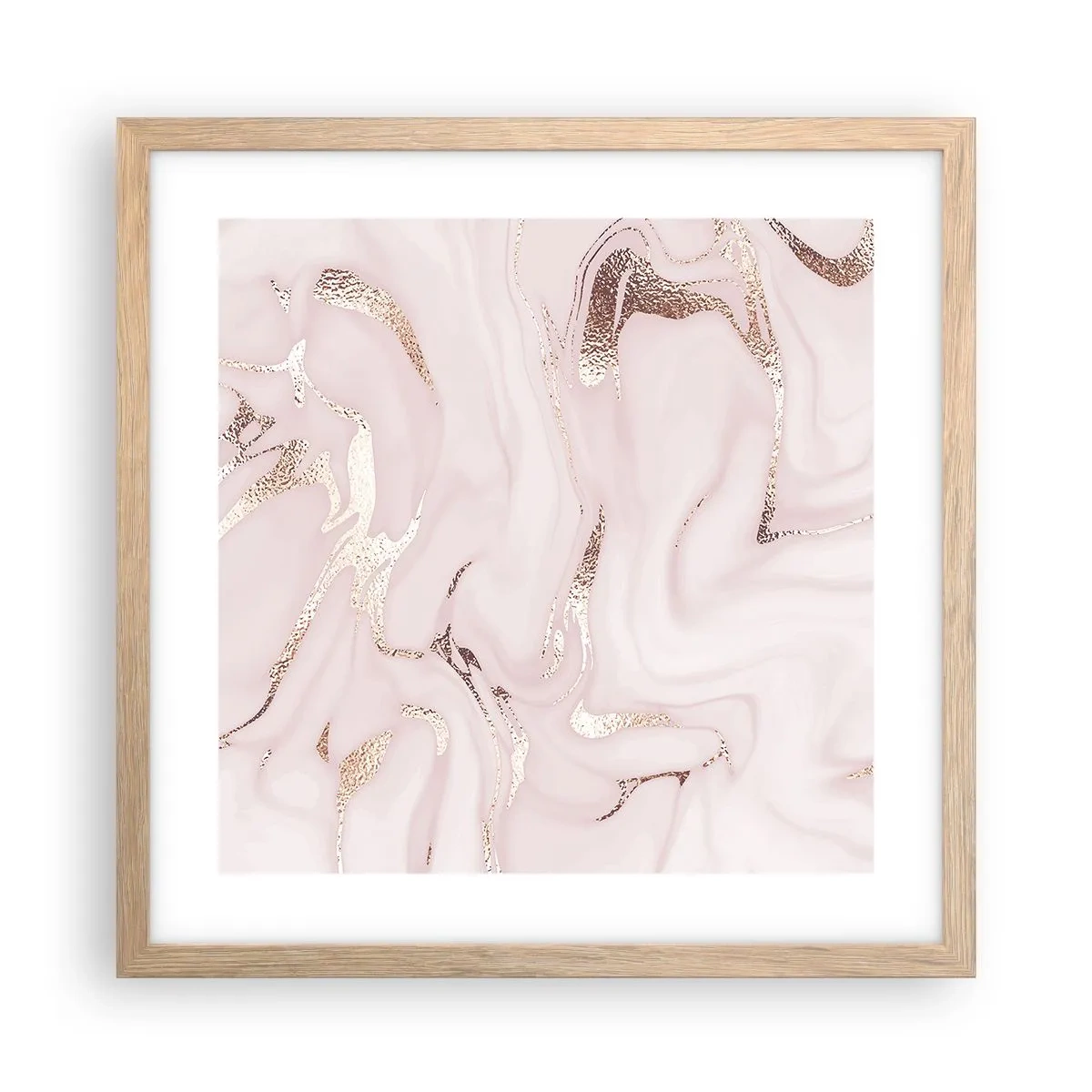 Plakat w ramie jasny dąb - W różowym szale - 40x40 cm