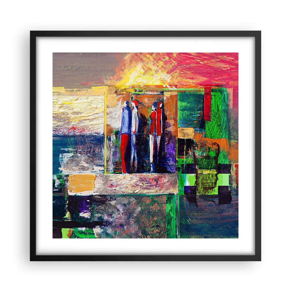 Plakat w czarnej ramie - Relacje i emocje - 50x50 cm