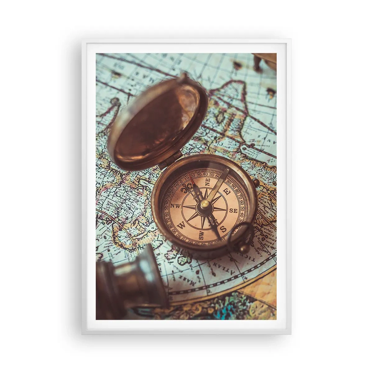 Plakat w białej ramie - Dla poszukiwacza przygód - 70x100 cm