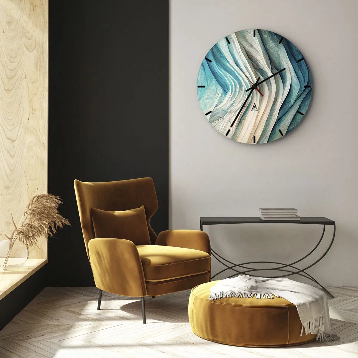 Zegar ścienny - Błękitne nienasycenie - 30x30 cm