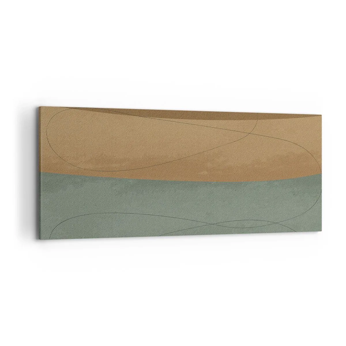 Obraz na płótnie - Abstrakcyjna kompozycja w naturalnych odcieniach ziemi - 120x50cm - Kompozycja horyzontalna - Nowoczesna dekoracja ścienna do salonu i sypialni ARTTOR