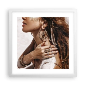 Plakat w białej ramie - Królowa dzikiej plaży - 40x40 cm