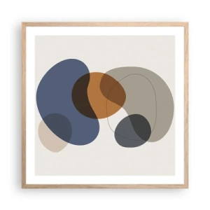 Plakat w ramie jasny dąb - Krople barw - 60x60 cm