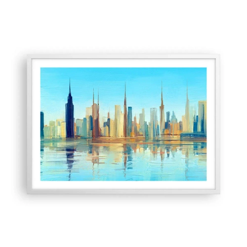 Plakat w białej ramie - Słoneczna metropolia - 70x50 cm