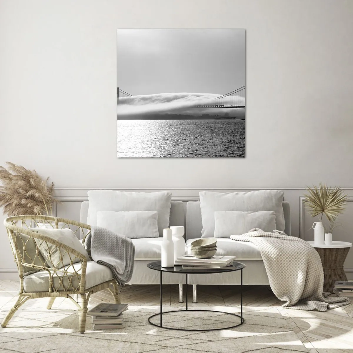 Obraz na szkle - Przepłynąć przez Złote Wrota - 70x70 cm