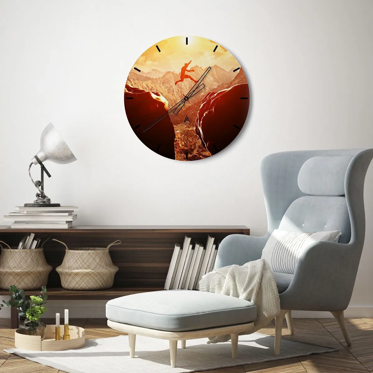 Zegar ścienny - Przekraczając granice - 40x40 cm