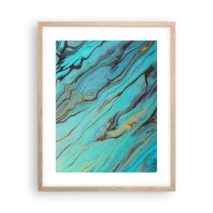 Plakat w ramie jasny dąb - Turkusowy przypływ - 40x50 cm