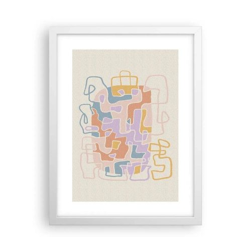 Plakat w białej ramie - Labirynt – radosna przygoda - 30x40 cm