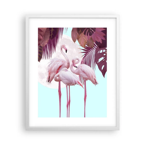 Plakat w białej ramie - Trzy ptasie gracje - 40x50 cm