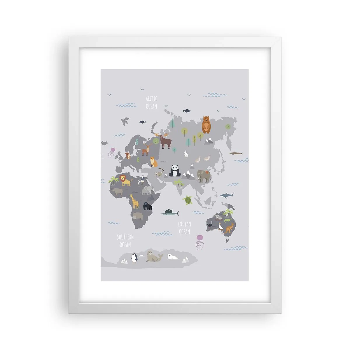 Plakat w białej ramie - Powiedz mi, skąd jesteś… - 30x40 cm