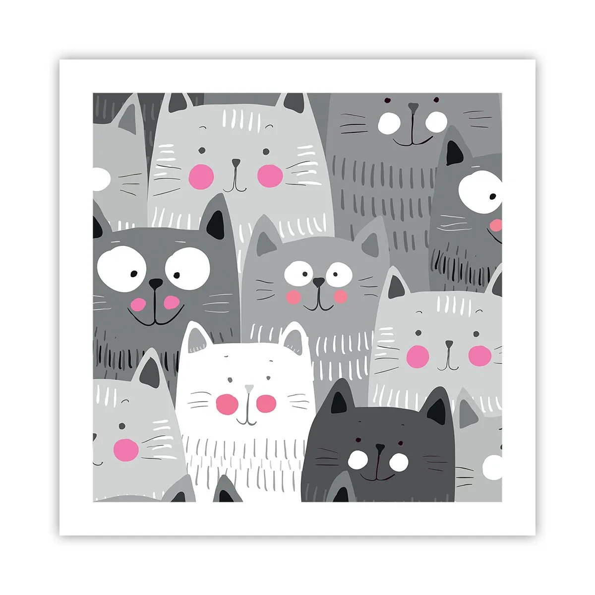 Plakat - Koci świat - 50x50 cm
