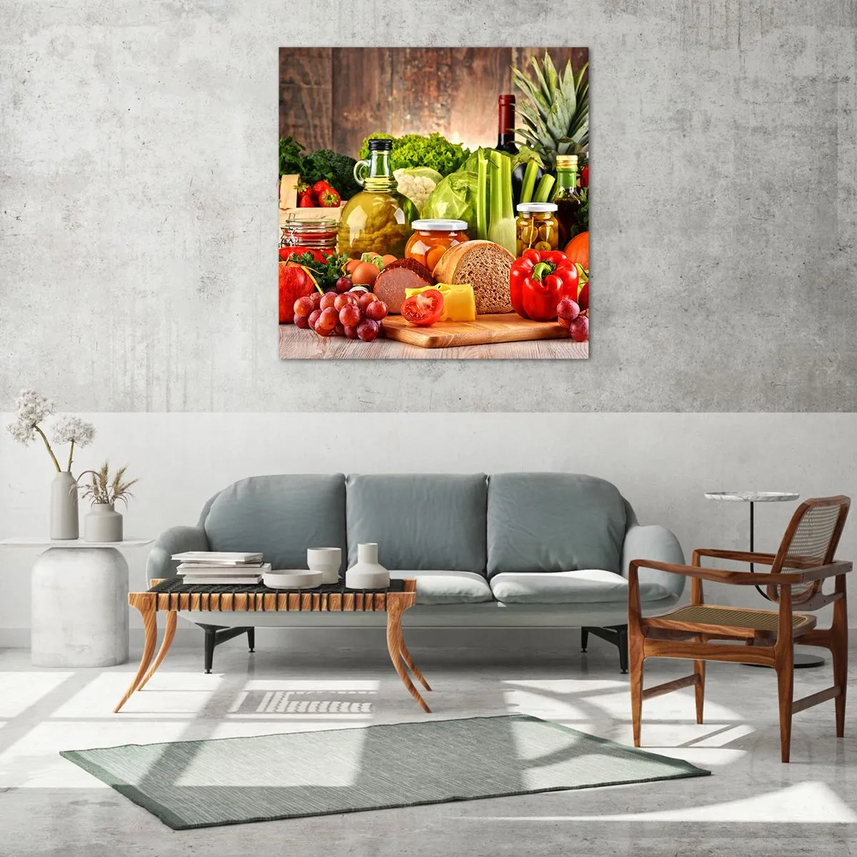 Obraz na szkle - Wędzone, pieczone, marynowane - 70x70 cm