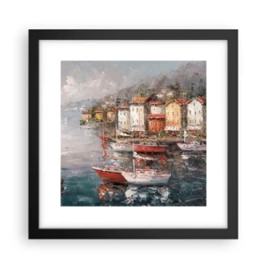 Plakat w czarnej ramie - Romantyczna przystań - 30x30 cm