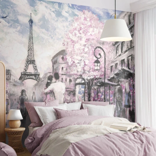 Fototapeta Premium Canvas - Jak zakochac się, to tylko w… - Miasto, Wieża Eiffla, Paryż - 300x210 cm