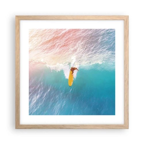 Plakat w ramie jasny dąb - Oceaniczny jeździec - 40x40 cm