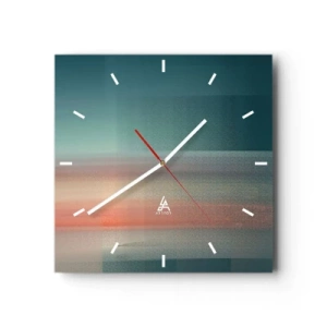 Zegar ścienny - Abstrakcja: fale światła - 40x40 cm