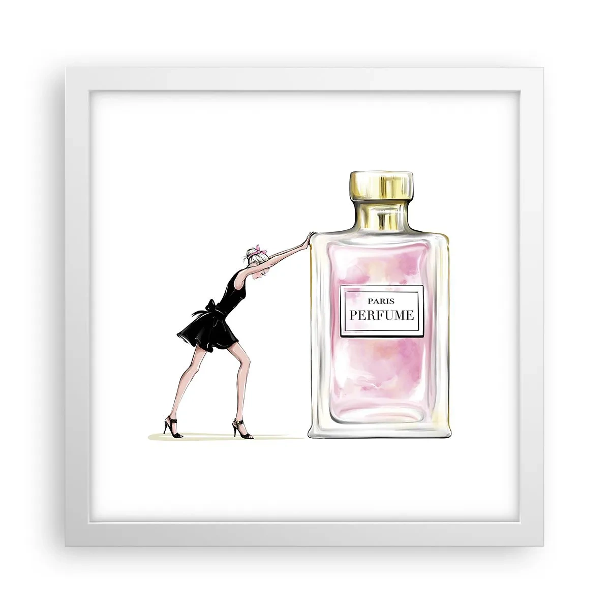 Plakat w białej ramie - Esencja kobiecości - 30x30 cm