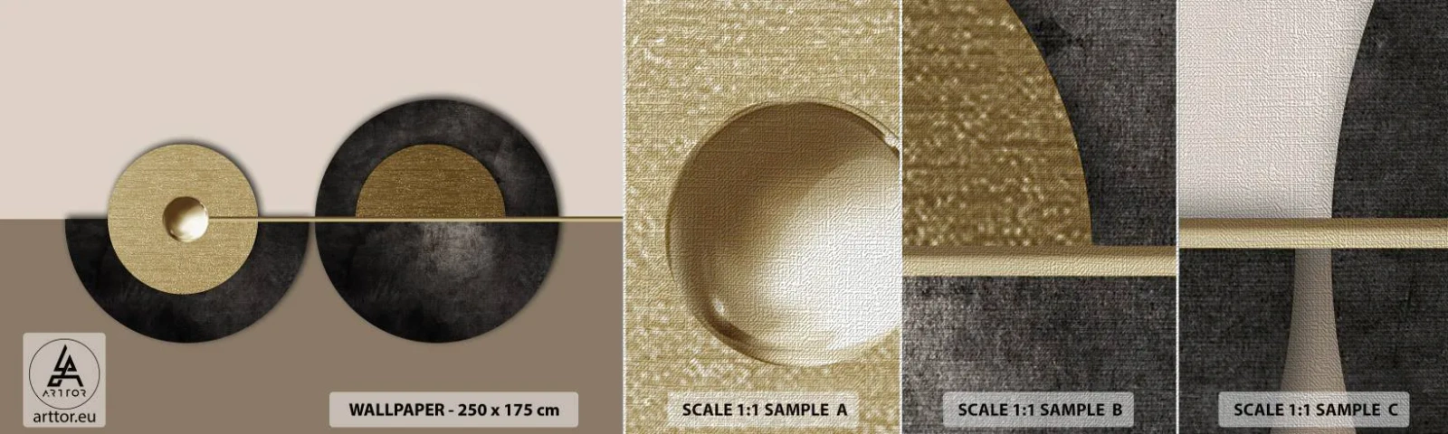 Fototapeta Próbka Premium Canvas - Wariacje wokół koła - Koła, Abstrakcja, Art Deco - 100x30 cm