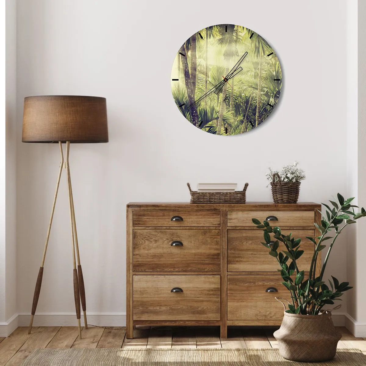 Zegar ścienny - W zielonym żarze - 30x30 cm