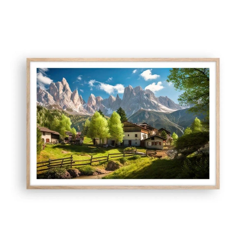 Plakat w ramie jasny dąb - Alpejska sielanka - 91x61 cm
