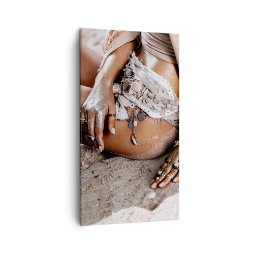 Obraz na płótnie - Wyrzucona przez fale? - 45x80 cm