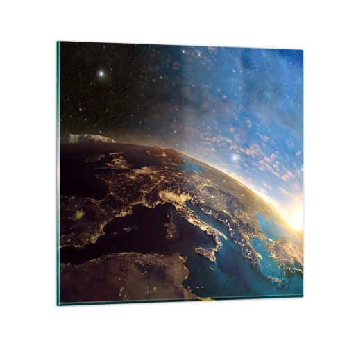 Obraz na szkle - Spójrzmy na siebie z dystansu - 50x50 cm